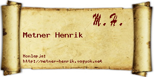 Metner Henrik névjegykártya